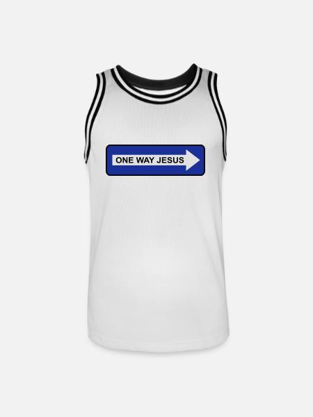 One Way Jesus - Men's Basketball Jersey - white/black