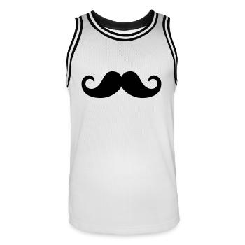 Moustache - Men's Basketball Jersey - white/black - Front - AI Model Male 185 dark (185cm)
