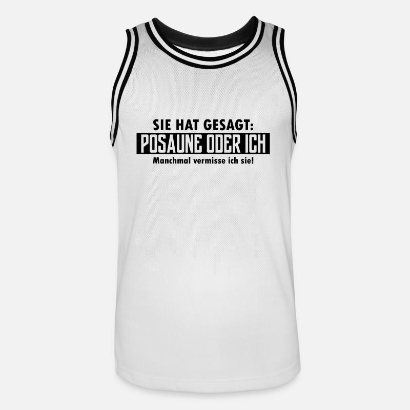 posaune oder ich - Männer Basketball-Trikot - Weiß/Schwarz