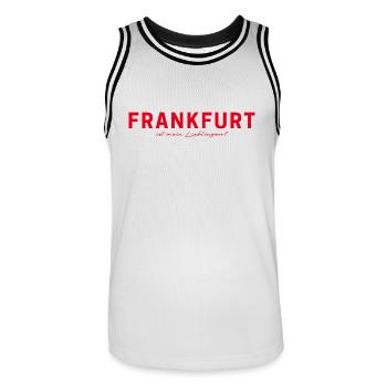 T-shirt Francfort – Skyline Love - Maillot de basket Homme - blanc/noir - Devant - AI Model Male 185 dark (185cm)