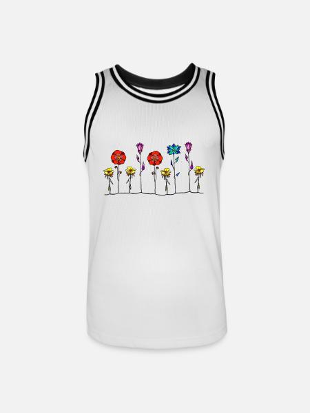 Blumen - Männer Basketball-Trikot - Weiß/Schwarz