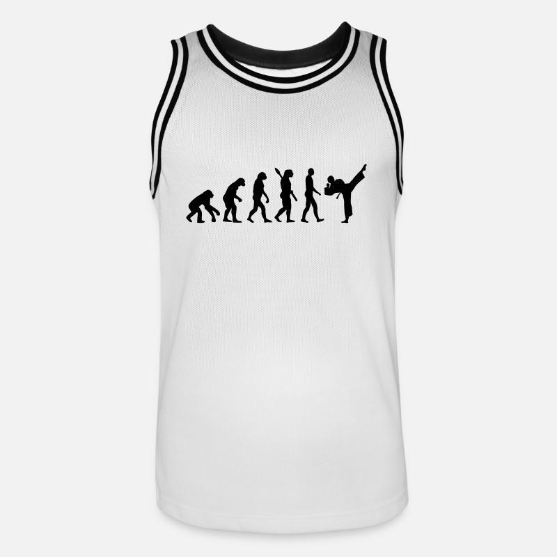 Evolution Karate - Männer Basketball-Trikot - Weiß/Schwarz