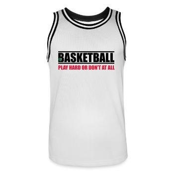 basketball_17 - Men's Basketball Jersey - white/black - Front - AI Model Male 185 dark (185cm)