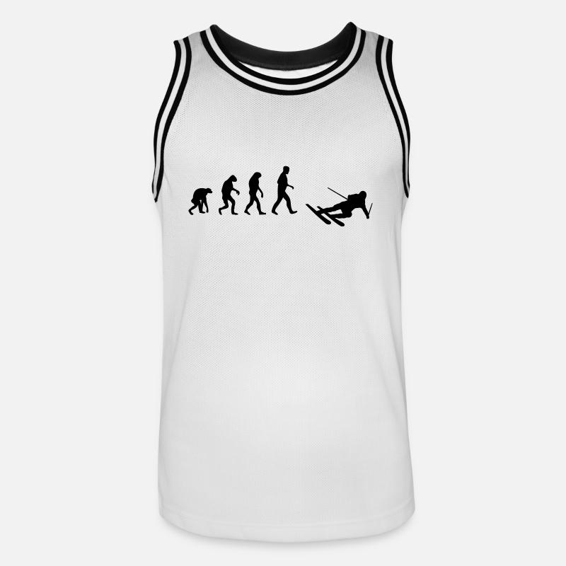 ski evolution - Maillot de basket Homme - blanc/noir