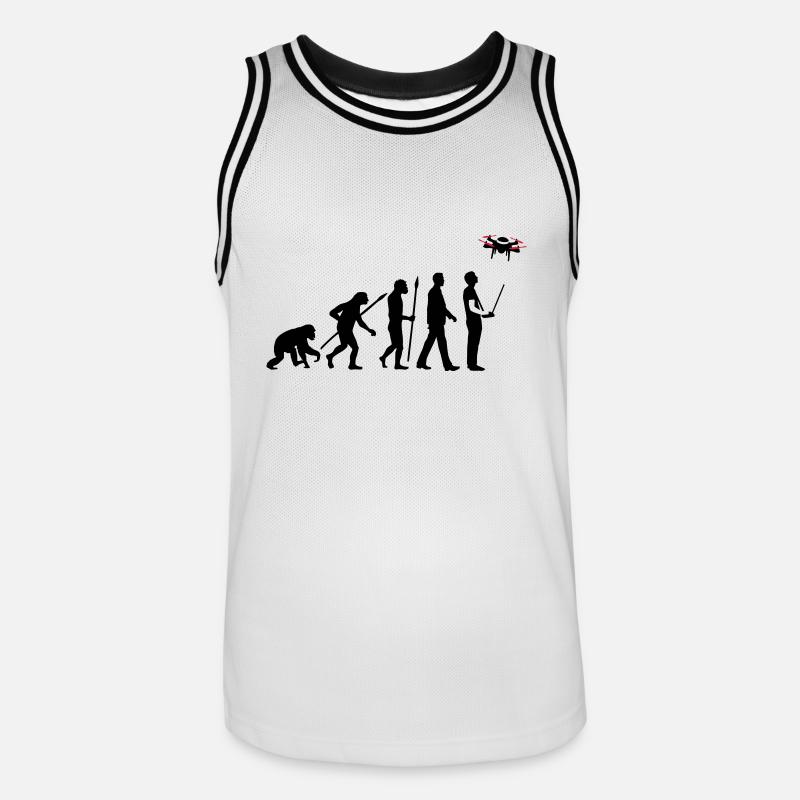Evolution Modellflieger Drohne 4 Propeller - Männer Basketball-Trikot - Weiß/Schwarz