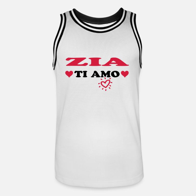 Zia ti amo - Maglia da basket per uomo - bianco/nero