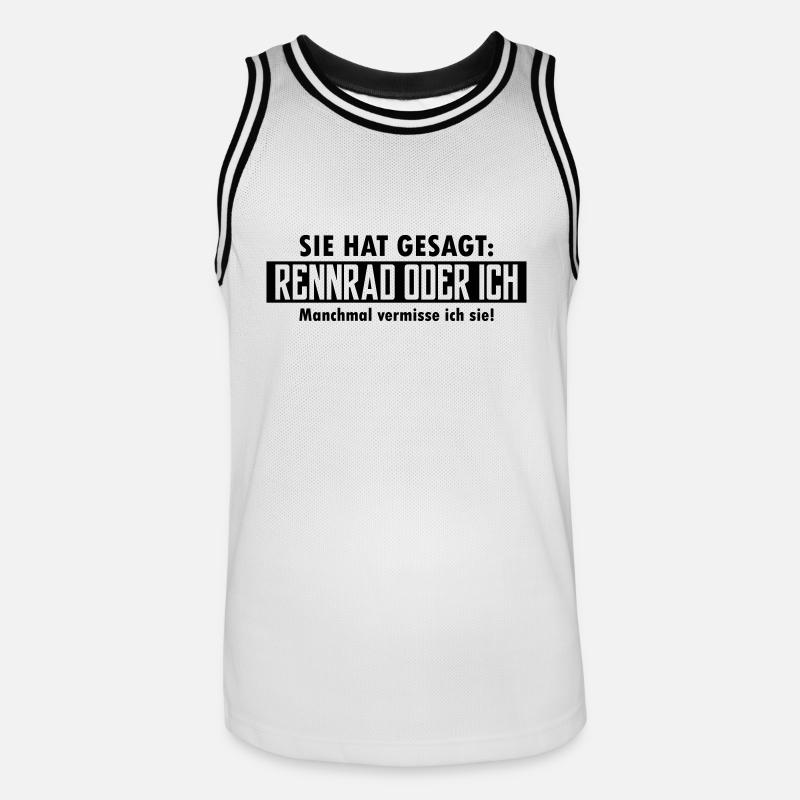 rennrad oder ich - Männer Basketball-Trikot - Weiß/Schwarz