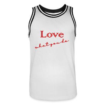 CITATION,CITATIONS,MESSAGE, MESSAGE,HUMOUR - Maillot de basket Homme - blanc/noir - Devant - AI Model Male 185 dark (185cm)