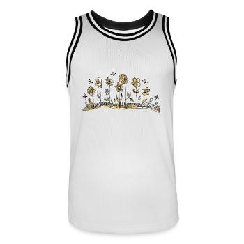 Fleur - Maillot de basket Homme - blanc/noir - Devant - AI Model Male 185 dark (185cm)