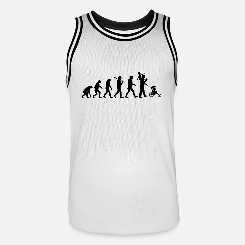 evolution daddy 2 enfants - Maillot de basket Homme - blanc/noir