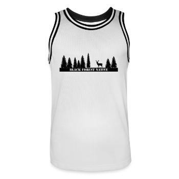 Black Forest Native - Männer Basketball-Trikot - Weiß/Schwarz - Vorne - AI Model Male 185 dark (185cm)