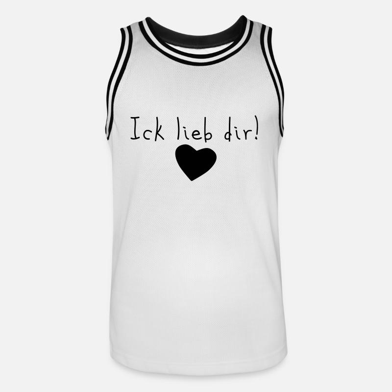 ick lieb dir - Männer Basketball-Trikot - Weiß/Schwarz