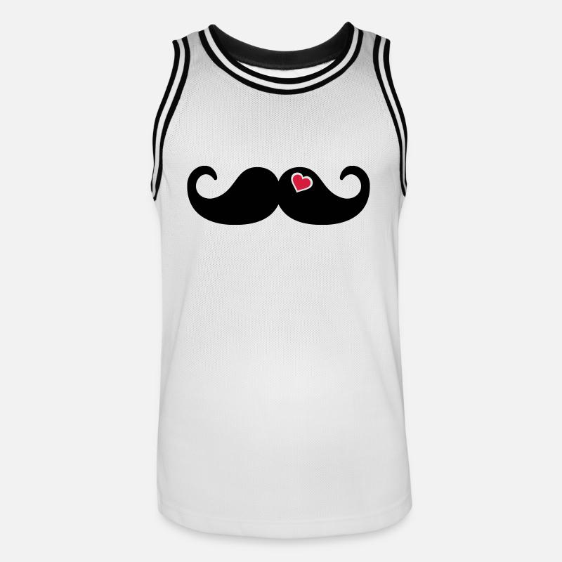 Mustache Bart - Männer Basketball-Trikot - Weiß/Schwarz