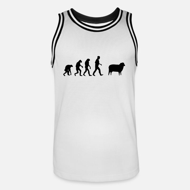schaf evolution - Männer Basketball-Trikot - Weiß/Schwarz