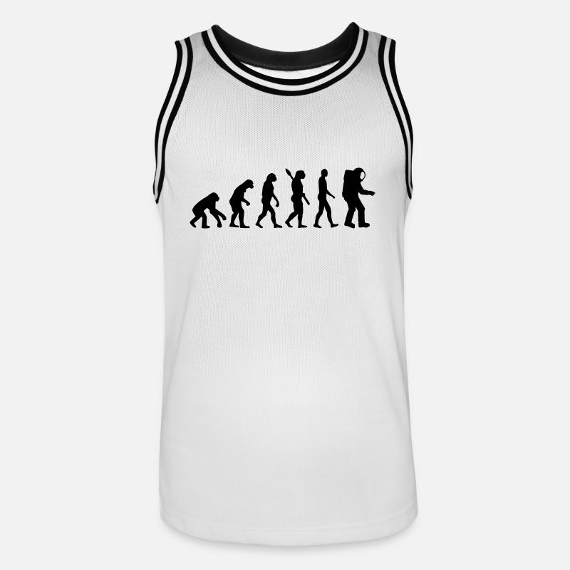 Evolution Astronaute - Maillot de basket Homme - blanc/noir
