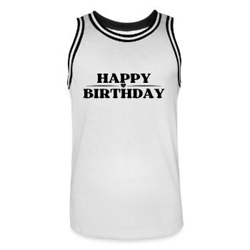 Bon anniversaire - Maillot de basket Homme - blanc/noir - Devant - AI Model Male 185 dark (185cm)