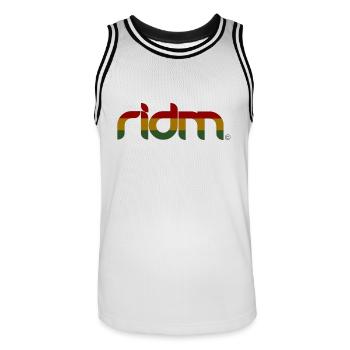 ridm rastacolor - Männer Basketball-Trikot - Weiß/Schwarz - Vorne - AI Model Male 185 dark (185cm)