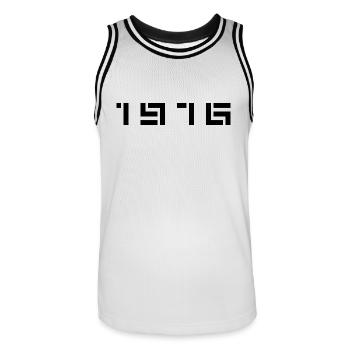 Année de naissance Anniversaire Né en - Fabriqué en 1976 - Maillot de basket Homme - blanc/noir - Devant - AI Model Male 185 dark (185cm)