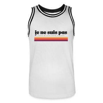 I'm not old... I'm Just Vintage - Men's Basketball Jersey - white/black - Front - AI Model Male 185 dark (185cm)