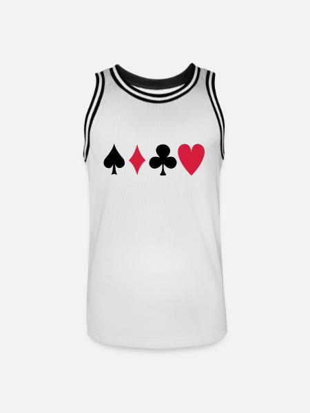 poker - Männer Basketball-Trikot - Weiß/Schwarz