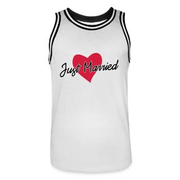 just married - Maillot de basket Homme - blanc/noir - Devant - AI Model Male 185 dark (185cm)