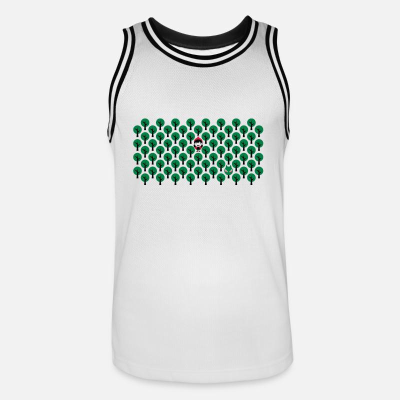 Fairytale - Rotkaeppchen - Märchen - Wolf - Quer - Männer Basketball-Trikot - Weiß/Schwarz