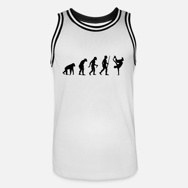 Breakdance Evolution - Männer Basketball-Trikot - Weiß/Schwarz