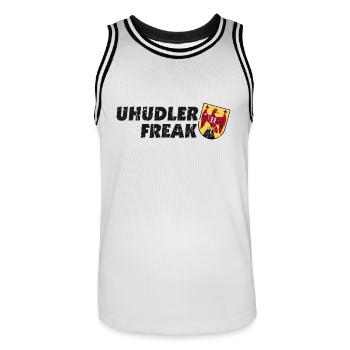 Uhudler Freak Burgenland Wappen Spruch Geschenk - Männer Basketball-Trikot - Weiß/Schwarz - Vorne - AI Model Male 185 dark (185cm)