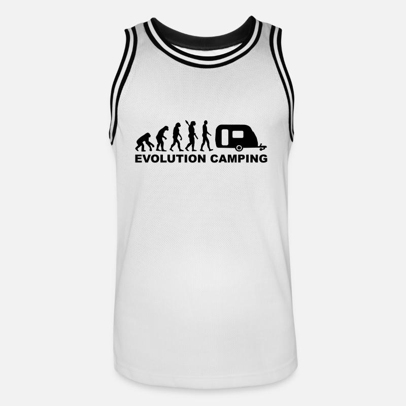 Evolution Camping - Männer Basketball-Trikot - Weiß/Schwarz