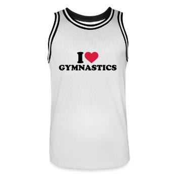 Turnen - Männer Basketball-Trikot - Weiß/Schwarz - Vorne - AI Model Male 185 dark (185cm)