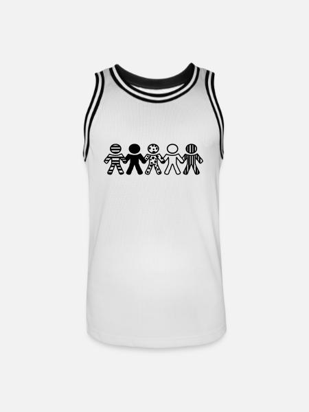 toleranz - Männer Basketball-Trikot - Weiß/Schwarz