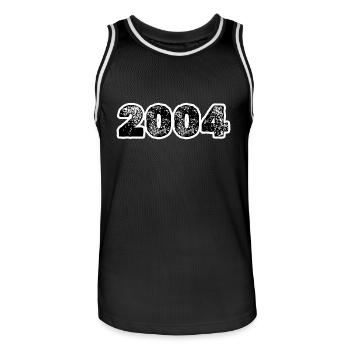 2004 - Männer Basketball-Trikot - Schwarz/Weiß - Vorne - AI Model Male 185 dark (185cm)