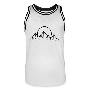 Montagnes Nature - Maillot de basket Homme - blanc/noir - Devant - AI Model Male 185 dark (185cm)