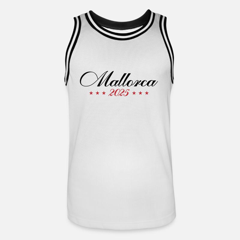 Mallorca 2025 - Männer Basketball-Trikot - Weiß/Schwarz