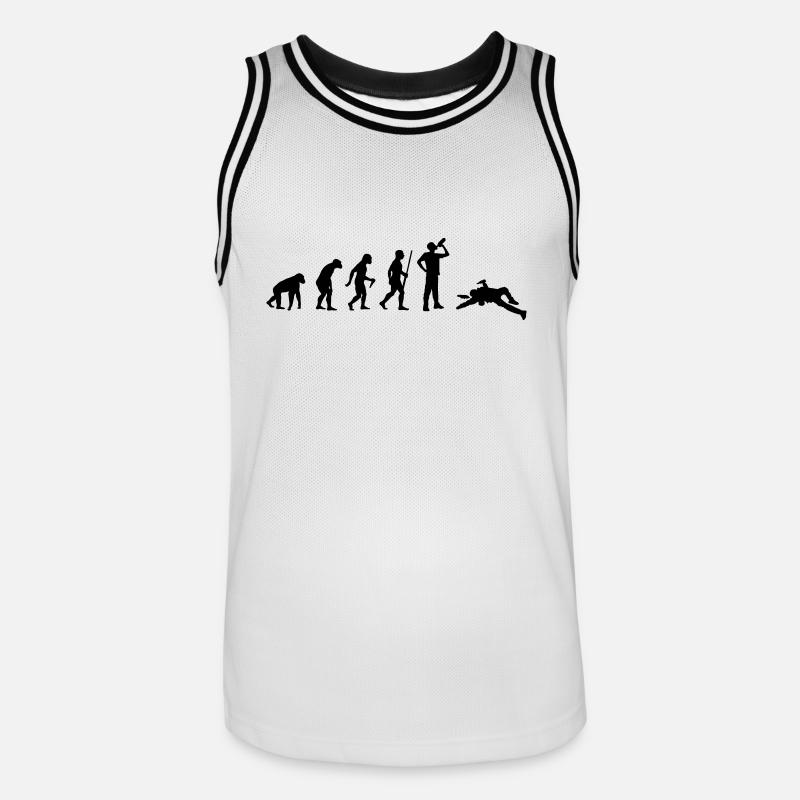 Evolution Of Drunk - Männer Basketball-Trikot - Weiß/Schwarz