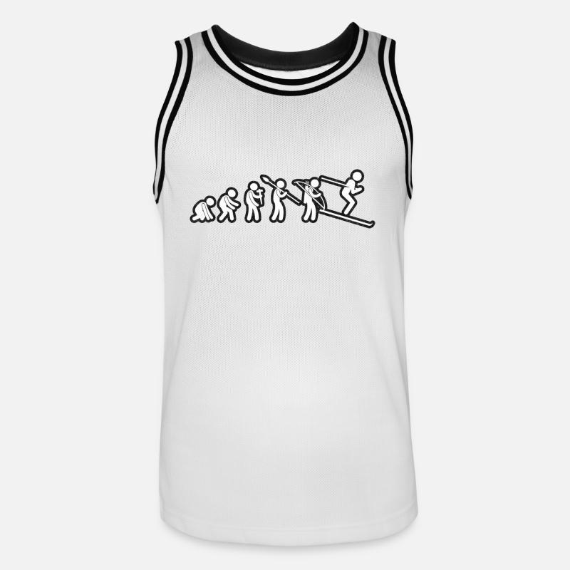 Evolution Ski White Grunge - Men's Basketball Jersey - white/black