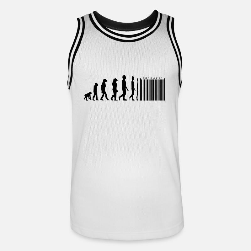 Evolution barcode - Men's Basketball Jersey - white/black