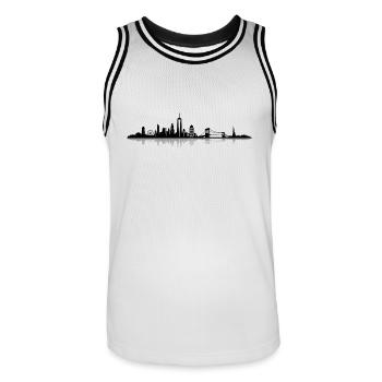 Skyline - New York City - Männer Basketball-Trikot - Weiß/Schwarz - Vorne - AI Model Male 185 dark (185cm)
