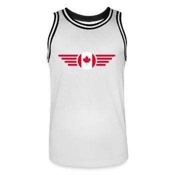T-shirt design de style canadien - Maillot de basket Homme - blanc/noir - Devant - AI Model Male 185 dark (185cm)
