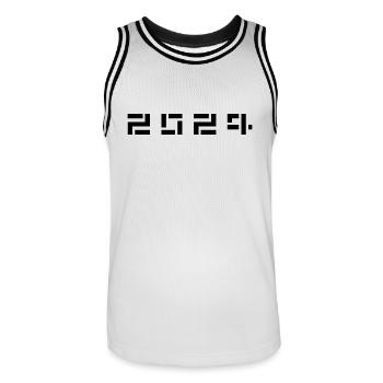 Année de naissance Anniversaire Né en - Fabriqué en 2024 - Maillot de basket Homme - blanc/noir - Devant - AI Model Male 185 dark (185cm)