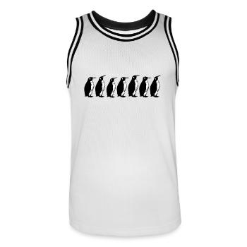 pinguine - Männer Basketball-Trikot - Weiß/Schwarz - Vorne - AI Model Male 185 dark (185cm)