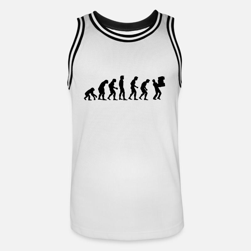 paketzusteller_evolution - Männer Basketball-Trikot - Weiß/Schwarz