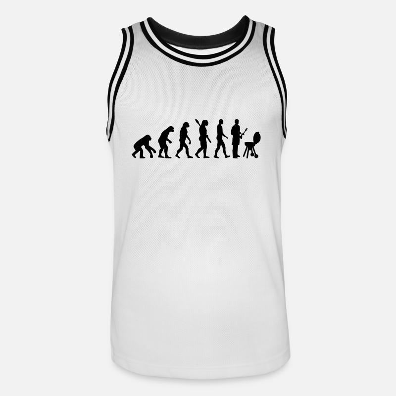 Evolution BBQ barbecue - Maillot de basket Homme - blanc/noir