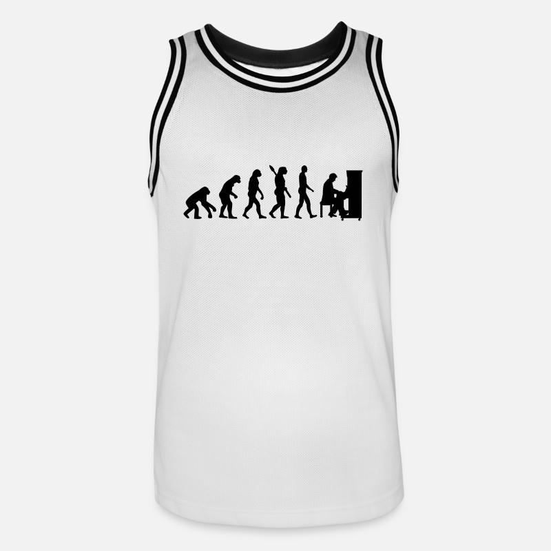 Evolution Piano - Maillot de basket Homme - blanc/noir