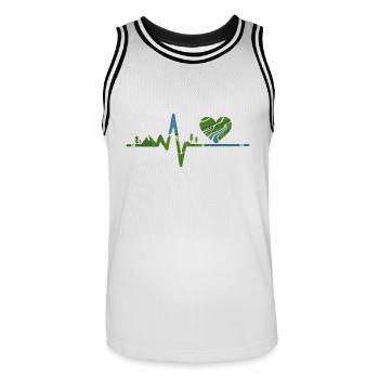 Natur - Herzschlag - Männer Basketball-Trikot - Weiß/Schwarz - Vorne - AI Model Male 185 dark (185cm)
