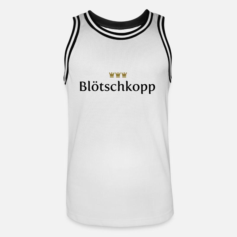 Blötschkopp (Köln / Kölsch / Carnaval) - Maillot de basket Homme - blanc/noir