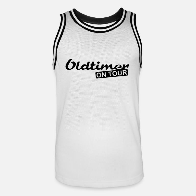 Oldtimer on Tour - Herre basketball-trikot - hvid/sort