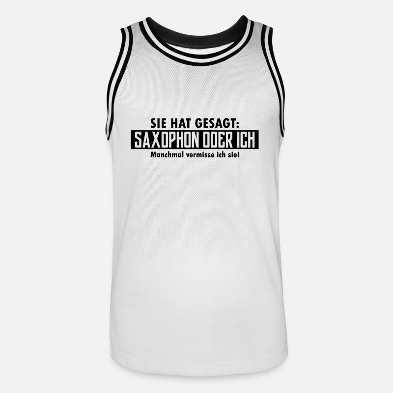 saxophon oder ich - Männer Basketball-Trikot - Weiß/Schwarz
