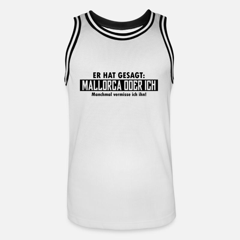 mallorca oder ich - Männer Basketball-Trikot - Weiß/Schwarz