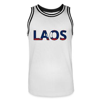 Drapeau Laos - Maillot de basket Homme - blanc/noir - Devant - AI Model Male 185 dark (185cm)